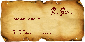 Reder Zsolt névjegykártya